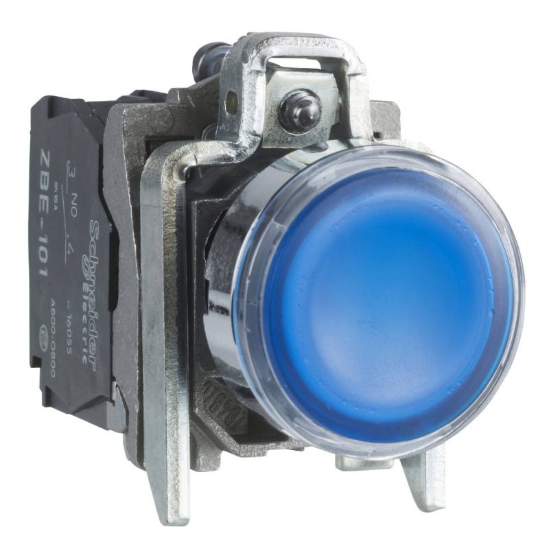 Кнопка 22 мм синяя с подсветкой 24В XB4BW36B5