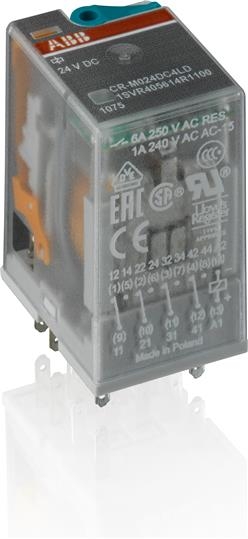 Реле CR-M024DC4 24B DC 4ПК (6A) ABB 1SVR405613R1000