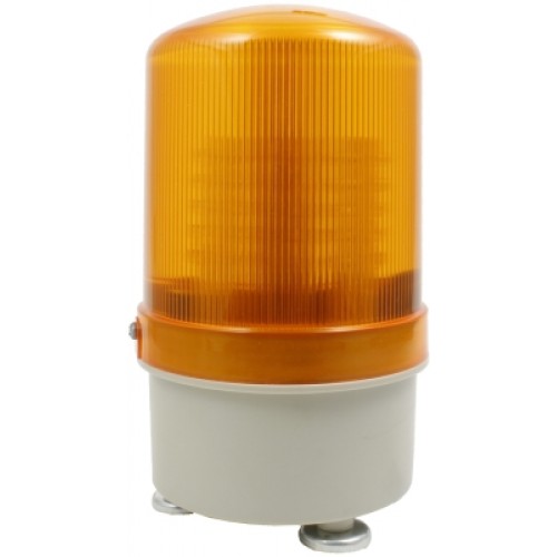 Лампа сигнальная ЛС-1101С-У желтый (12, 24, 110, 220)В Ø100мм светодиодная с сиреной имитация вращен