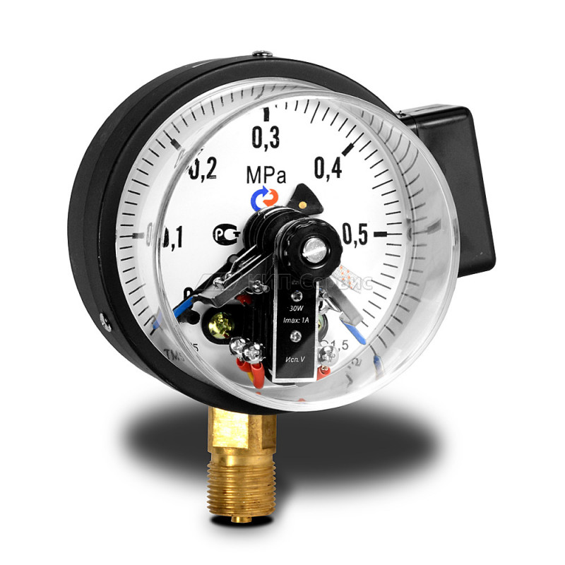 Манометр с электроконтактной приставкой РОСМА ТМ-510Р.05(0...60МРа) G1/2, кл.т 1,5