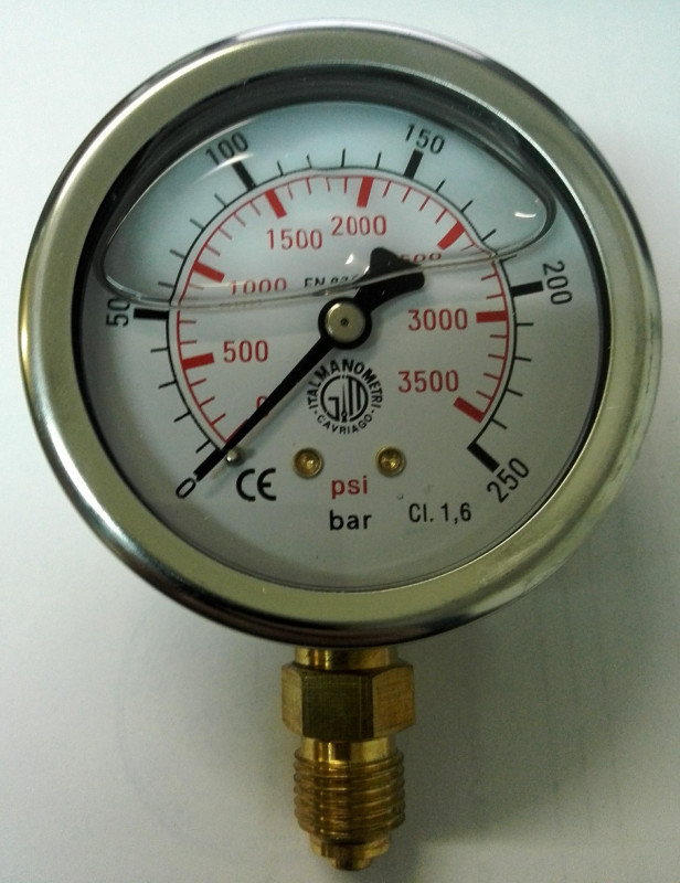 Манометр MGR-250-BAR-A (M635RL250) 0...250 бар, диаметр 63 мм, резьба 1/4"
