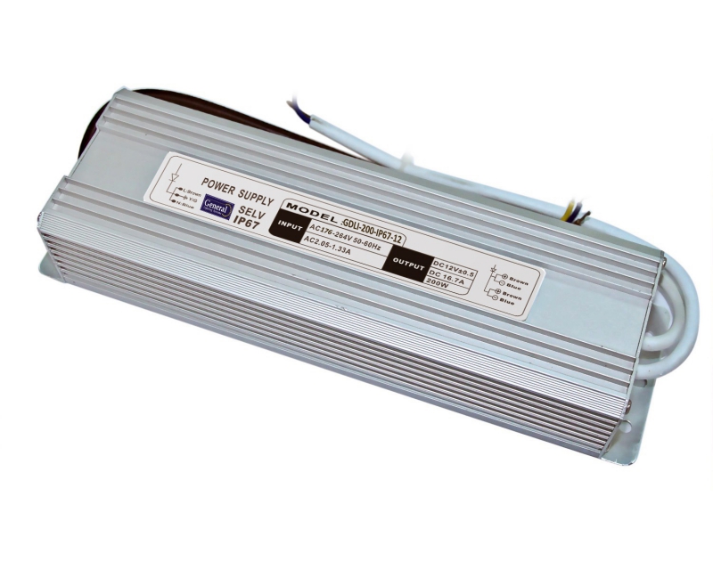Драйвер LED GDLI-200-IP67-12 200Вт IP67 GENERAL 513600