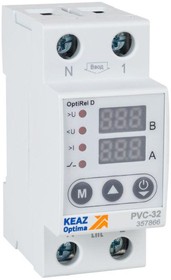 Реле напряжения OptiRel D PVС-32 с ЖК-дисплеем и контролем тока 32А КЭАЗ	357866