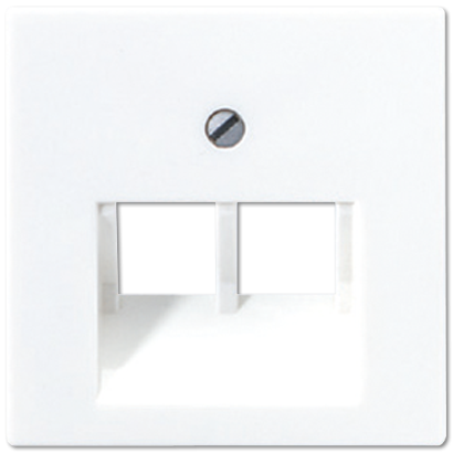 НАКЛАДКА Д/КОМП. РОЗЕТКИ 2*RJ45 ударопрочн., белая AS500 ECOPROFI