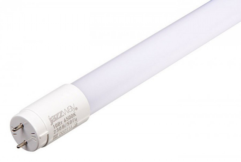 Лампа светодиод. LED-T8-10Вт G13 800Лм 4000К матов. пластик 600мм Jazzway 5003033