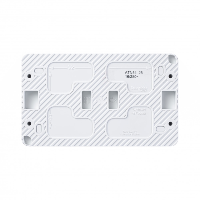 Розетка СП 2-м AtlasDesign Profi54 с з/к с/ш IP54 16А 250B, БЕЛЫЙ, Россия ATN540126