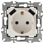 Розетка СП 1м-USB 12-4109-02 ЭРА 2Р+Е 16А-250В, штор, 2хUSB 5B-3A.Эра12, слоновая кость