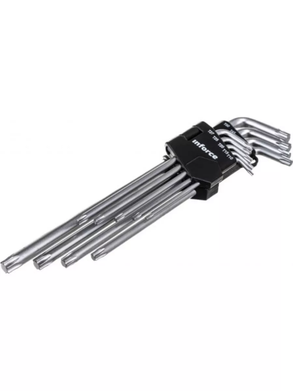 Набор экстра-длинных ключей Inforce TORX 9 штук, Т10-Т45, 06-05-96