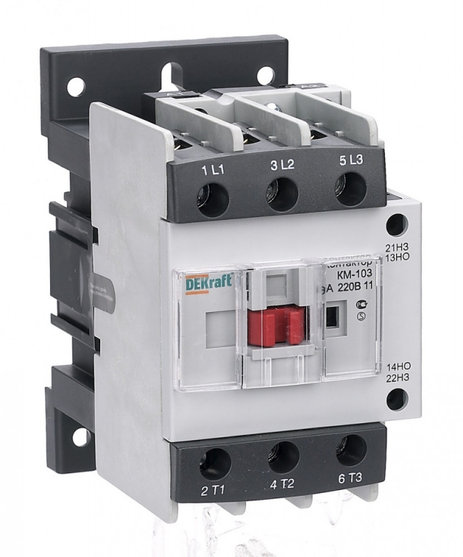 22138DEK Контактор КМ-103 65А 220В 1НО+1НЗ DEKraft 22138DEK 22138DEK