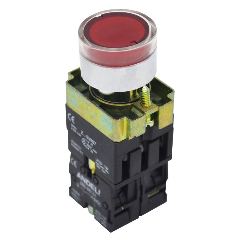 Переключатель LA115-А5-11ХD/G зеленый 220V 1NO 1NC ANDELI ADL10-203