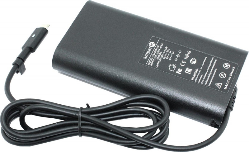Блок питания для ноутбуков Dell 90W 20V 4.5A Type-C черный, с сетевым кабелем