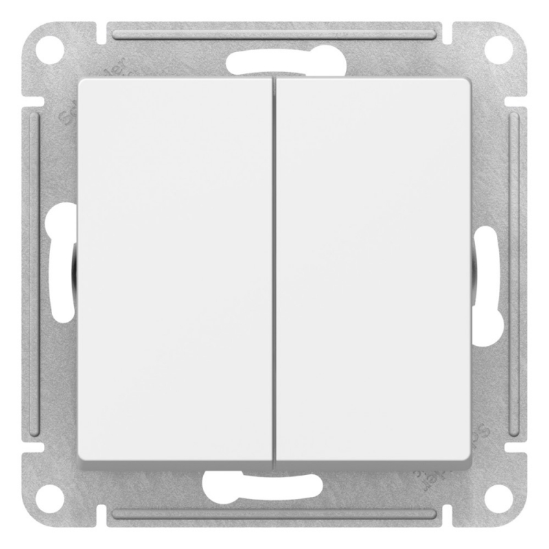 Переключатель СП 2-кл. ATLASDESIGN под рамку 2хсх.7 10АХ механизм бел. Schneider Electric ATN000173