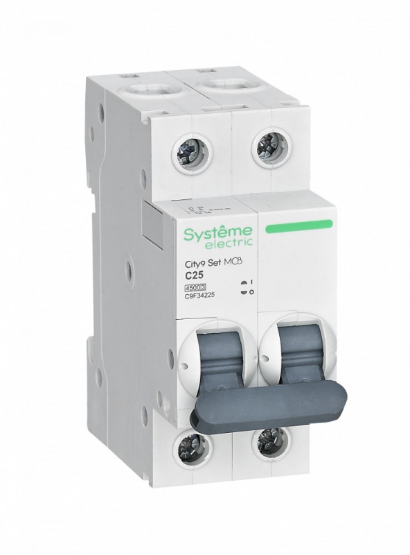 C9F34225 Автомат 2п 25А С 4.5кА City9 Set 230В Systeme Electric C9F34225