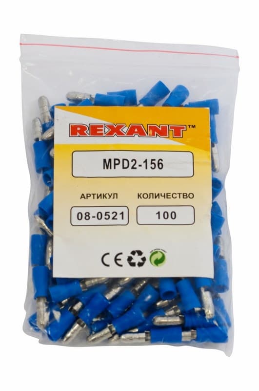 Разъем РшИп1,5-2,5-4мм штекер REХANT 08-0521