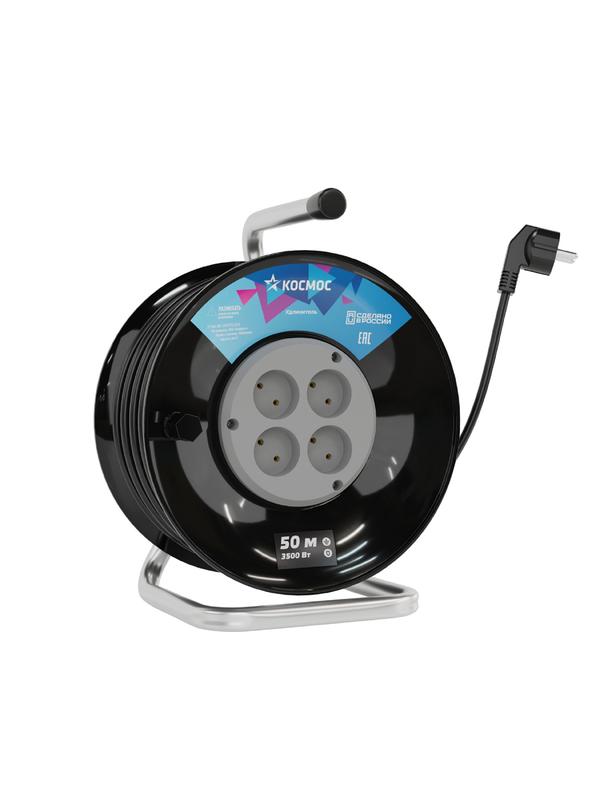 Удлинитель на кат. 4*50м с/з ПВС 3*1,5 16А IP20 КОСМОС YKKsm50m-4g-Z(16A)